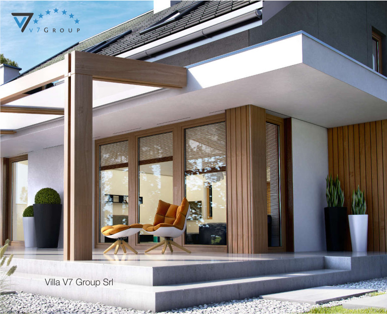 Immagine Villa V24 (progetto originale) - il terrazzo esterno e la porta balcone