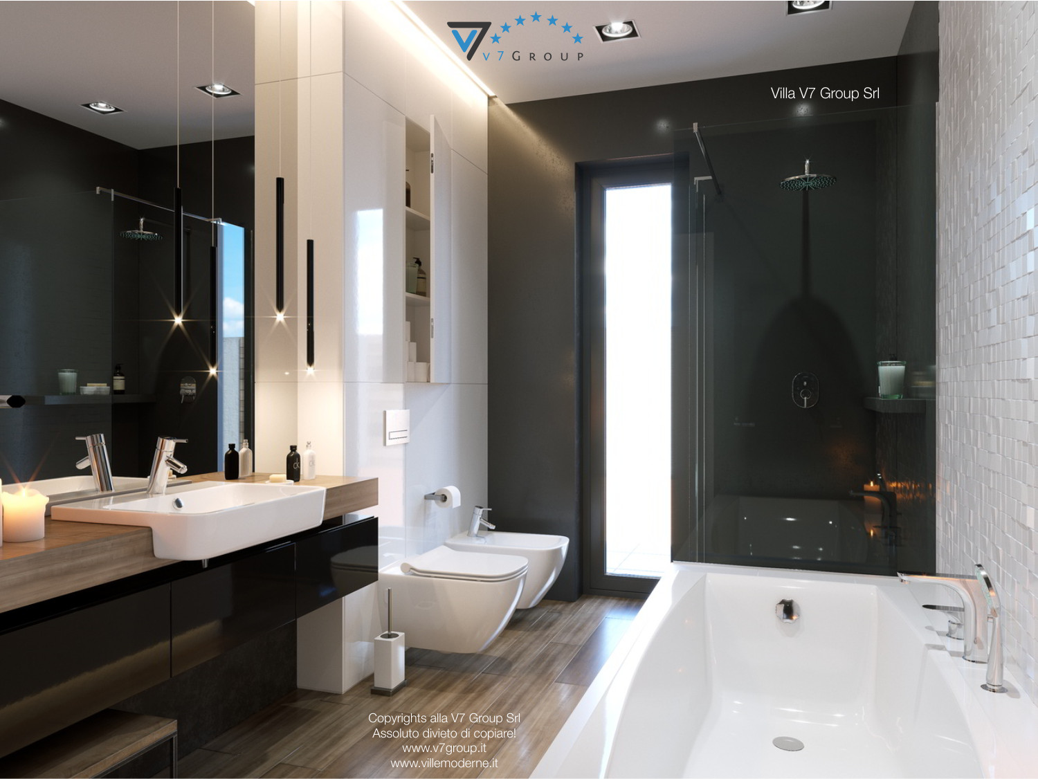 Immagine Villa V43 (progetto originale) - vasca da bagno e doccia