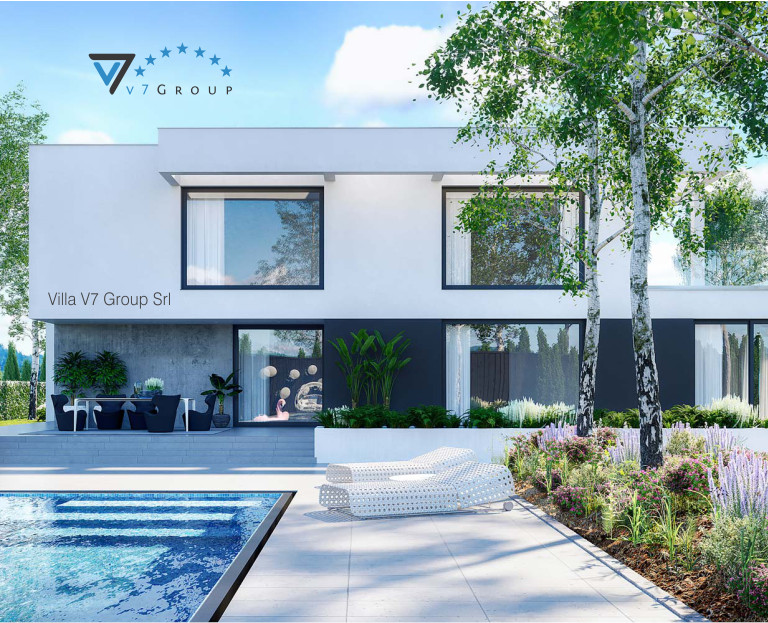 Immagine Villa V60 (progetto originale) - la piscina esterna e il terrazzo ingrandito